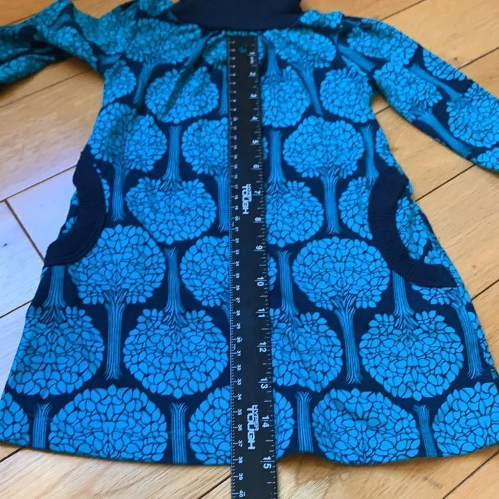 OLD NAVY Tree Graphic Teal And Navy Dress Toddler Girls 12-18 M